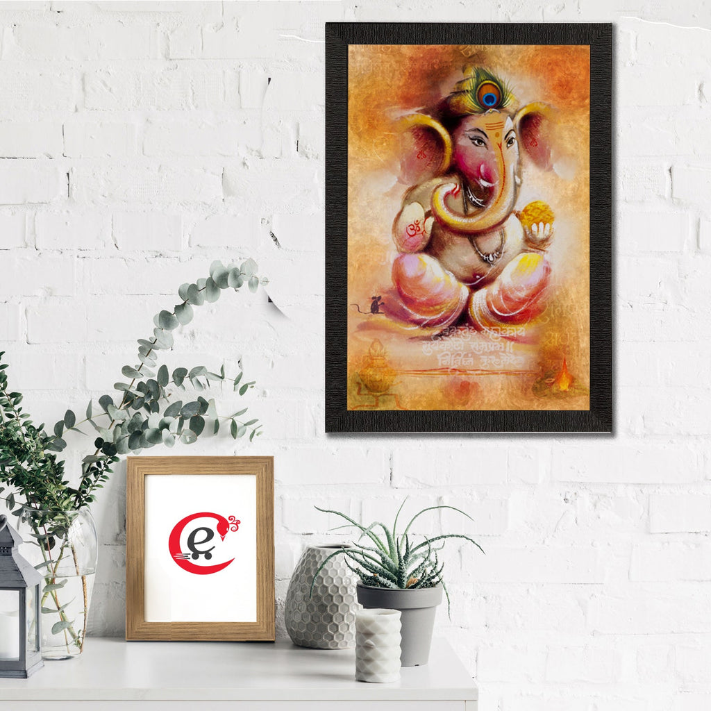 Lord Ganesha Satin Matt Texture UV Art Painting