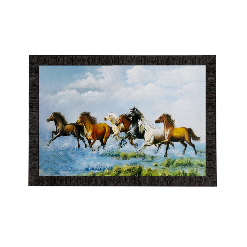 Running 7 Lucky Horses Satin Matt Texture UV Art Painting Kafalo