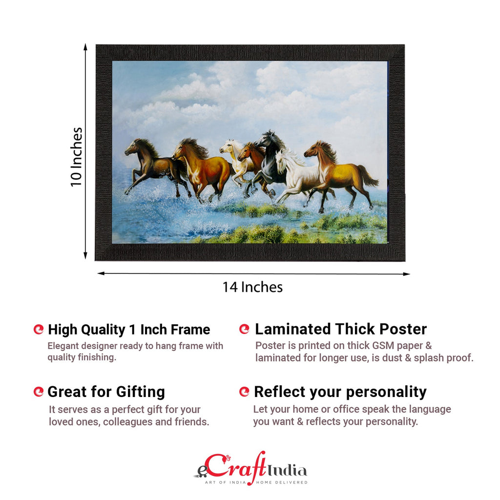 Running 7 Lucky Horses Satin Matt Texture UV Art Painting Kafalo
