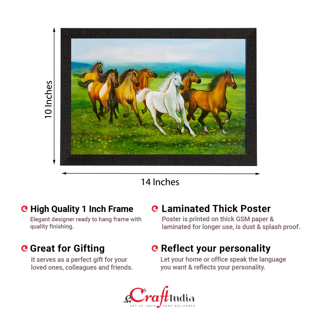 Running 7 Lucky Horses Satin Matt Texture UV Art Painting Kafalo