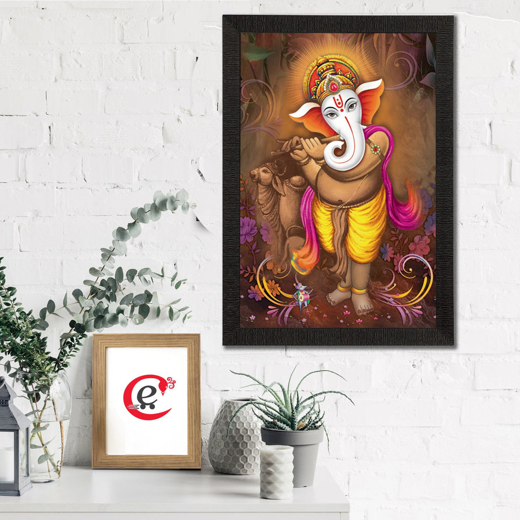 Lord Ganesha Satin Matt Texture UV Art Painting