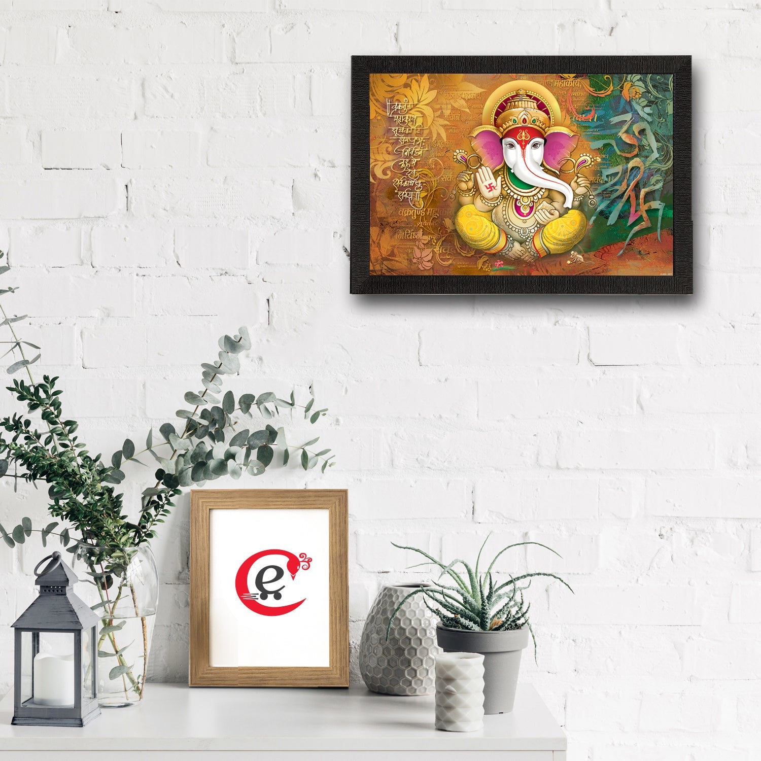 Lord Ganesha Satin Matt Texture UV Art Painting Kafalo
