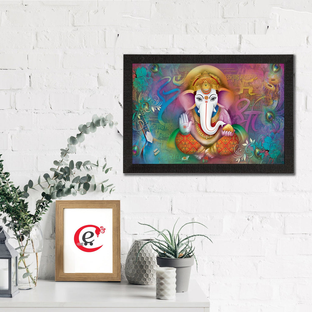 Lord Ganesha Satin Matt Texture UV Art Painting