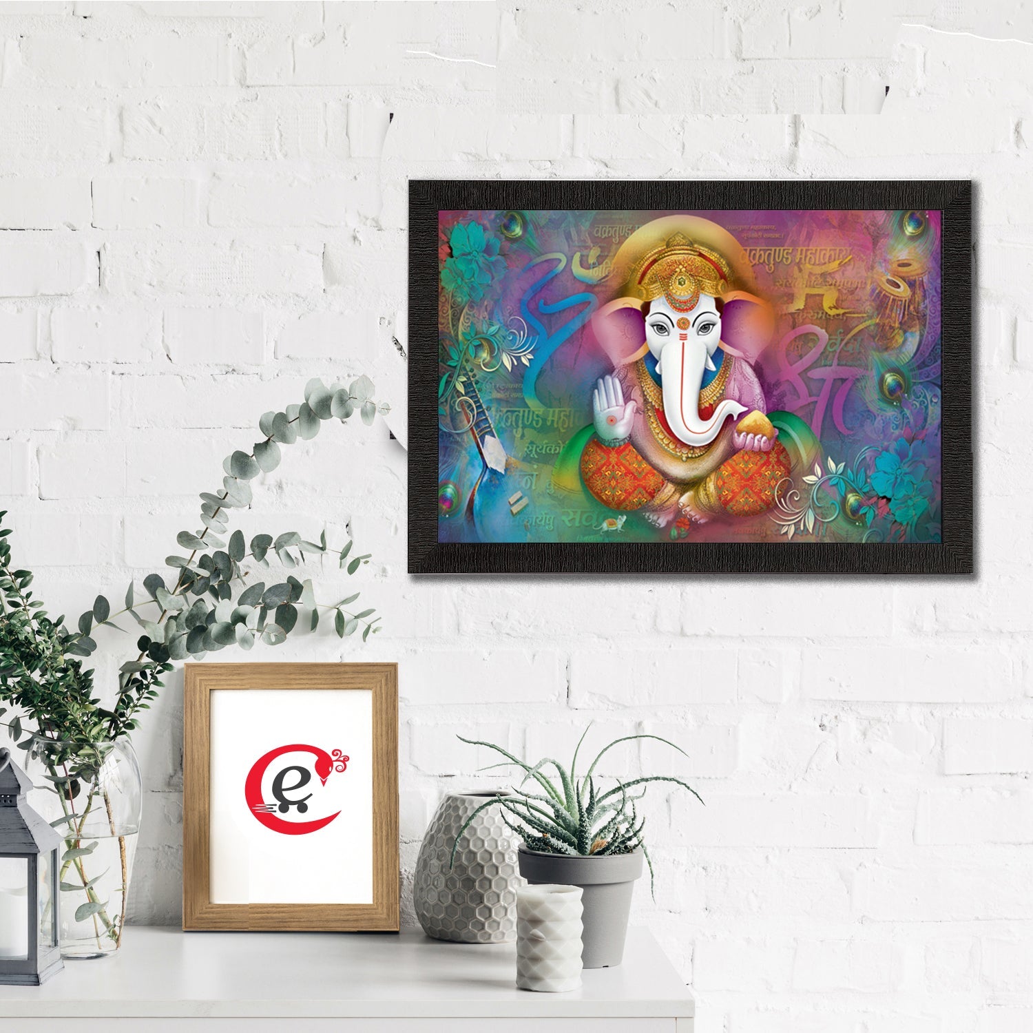 Lord Ganesha Satin Matt Texture UV Art Painting