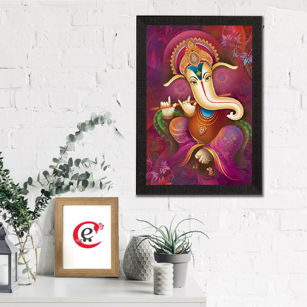 Lord Ganesha Satin Matt Texture UV Art Painting
