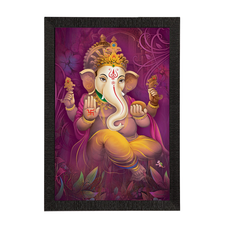 Lord Ganesha Satin Matt Texture UV Art Painting