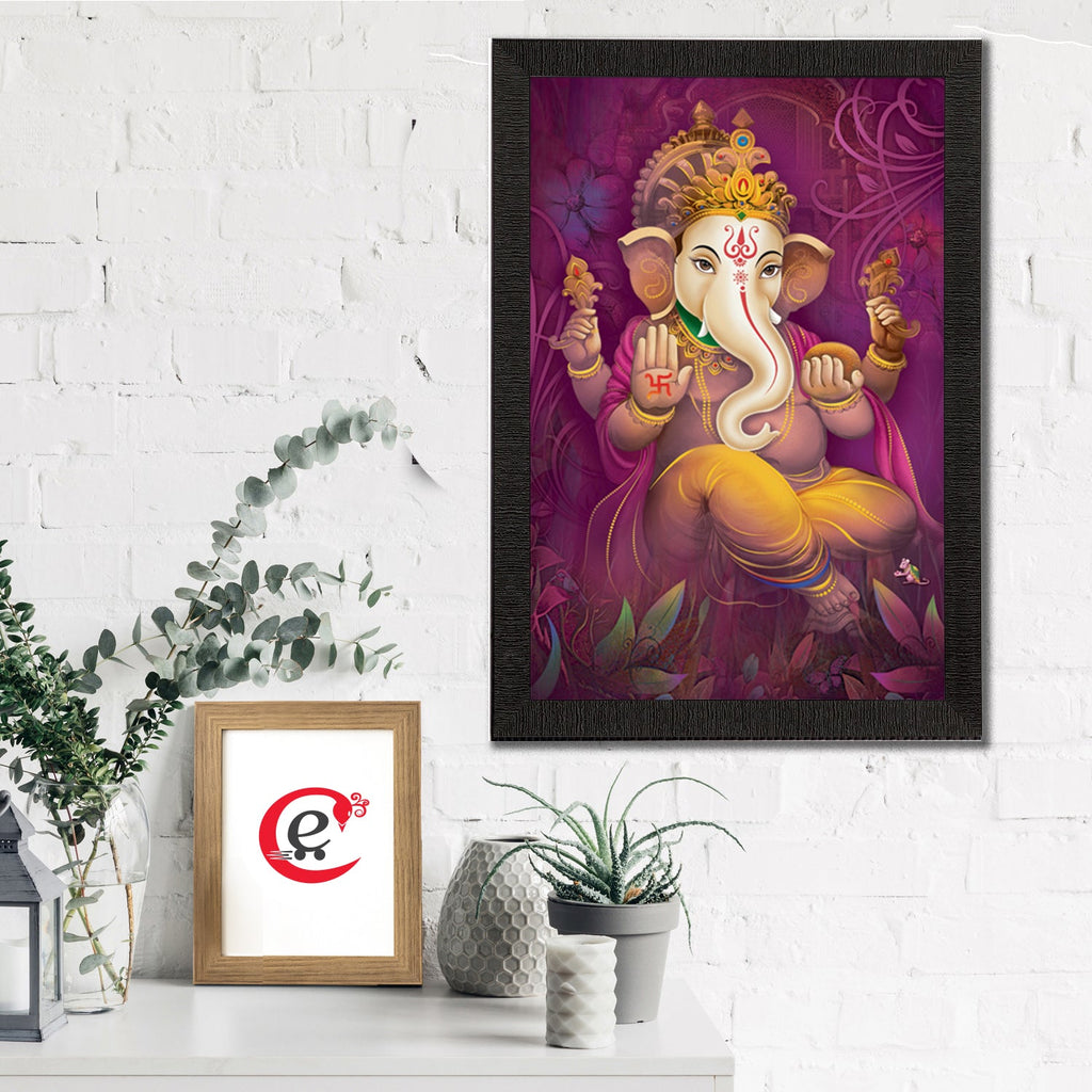 Lord Ganesha Satin Matt Texture UV Art Painting