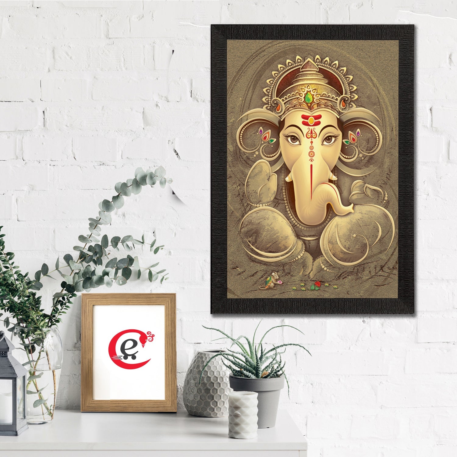 Lord Ganesha Satin Matt Texture UV Art Painting