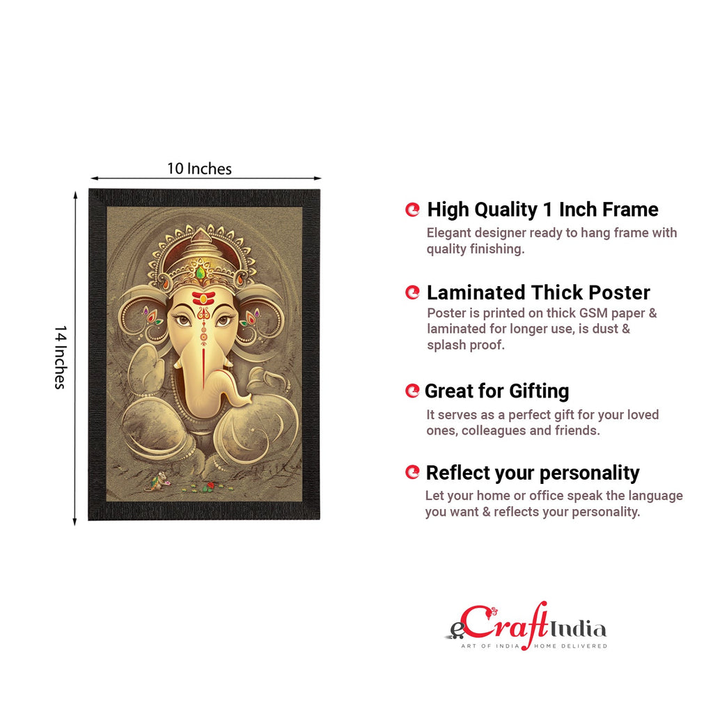 Lord Ganesha Satin Matt Texture UV Art Painting