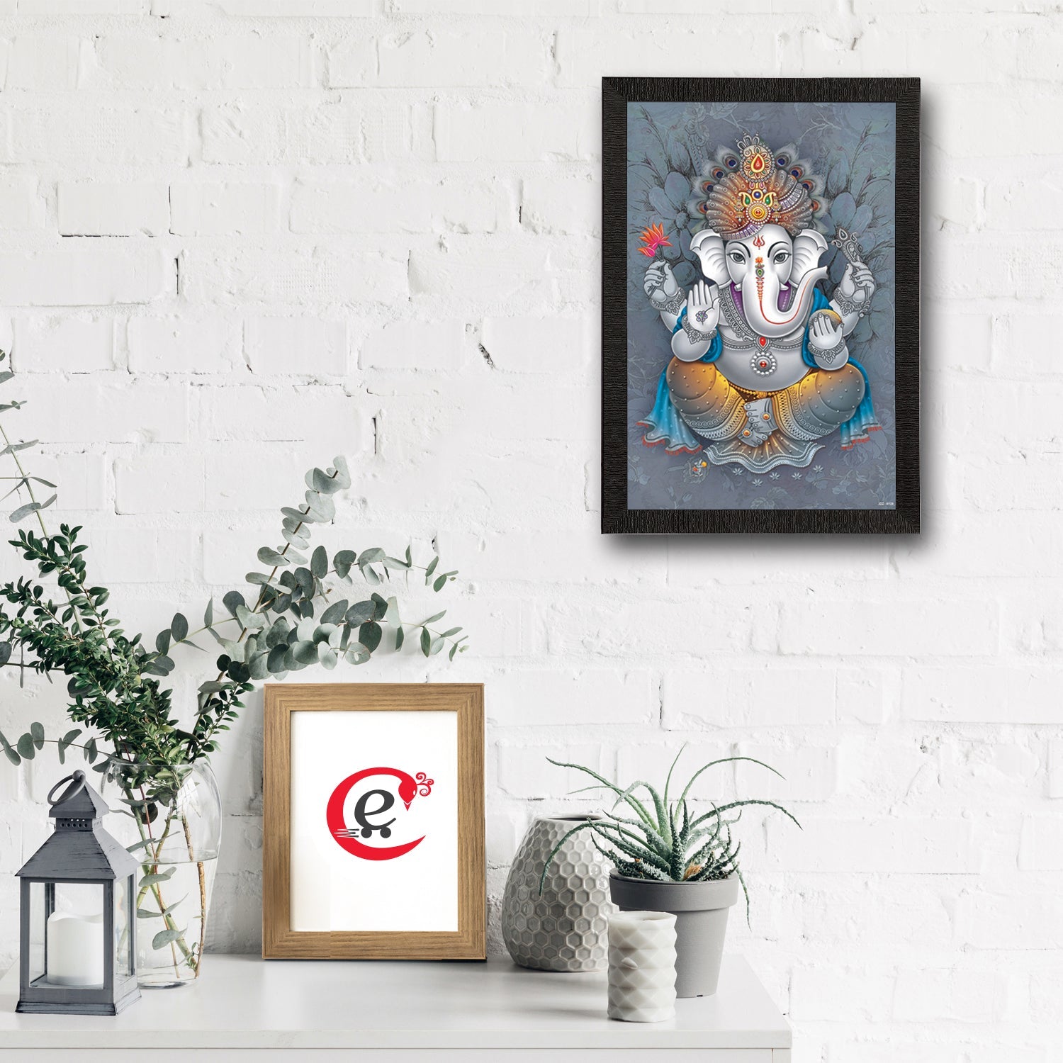 Lord Ganesha Satin Matt Texture UV Art Painting Kafalo