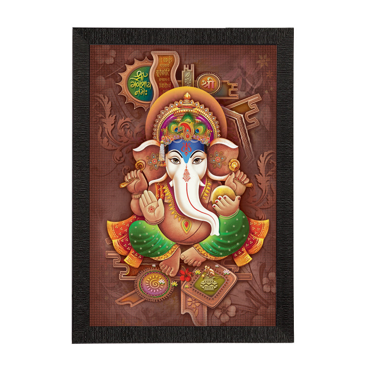Lord Ganesha Satin Matt Texture UV Art Painting