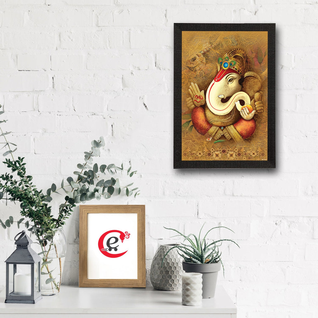 Lord Ganesha Satin Matt Texture UV Art Painting Kafalo