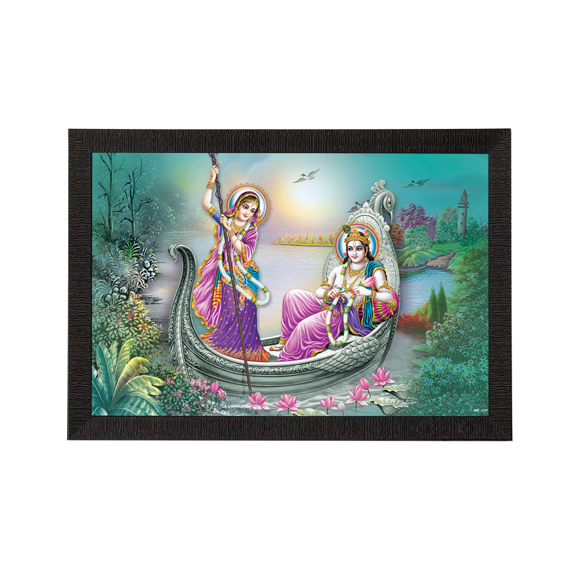 Radha Krishna Satin Matt Texture UV Art Painting Kafalo