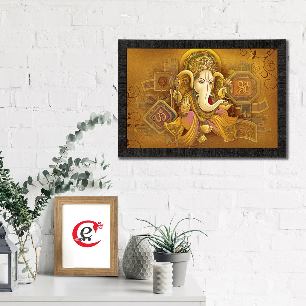 Lord Ganesha Satin Matt Texture UV Art Painting