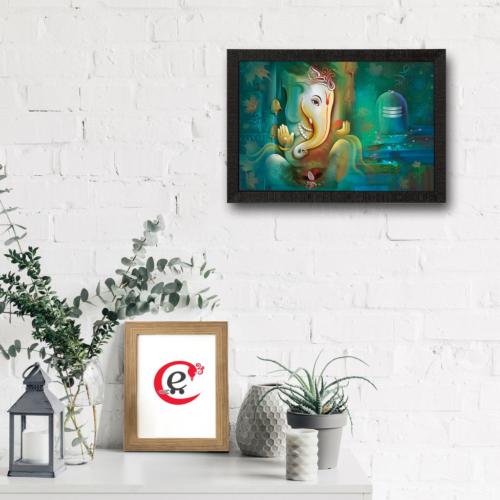 Lord Ganesha Satin Matt Texture UV Art Painting Kafalo