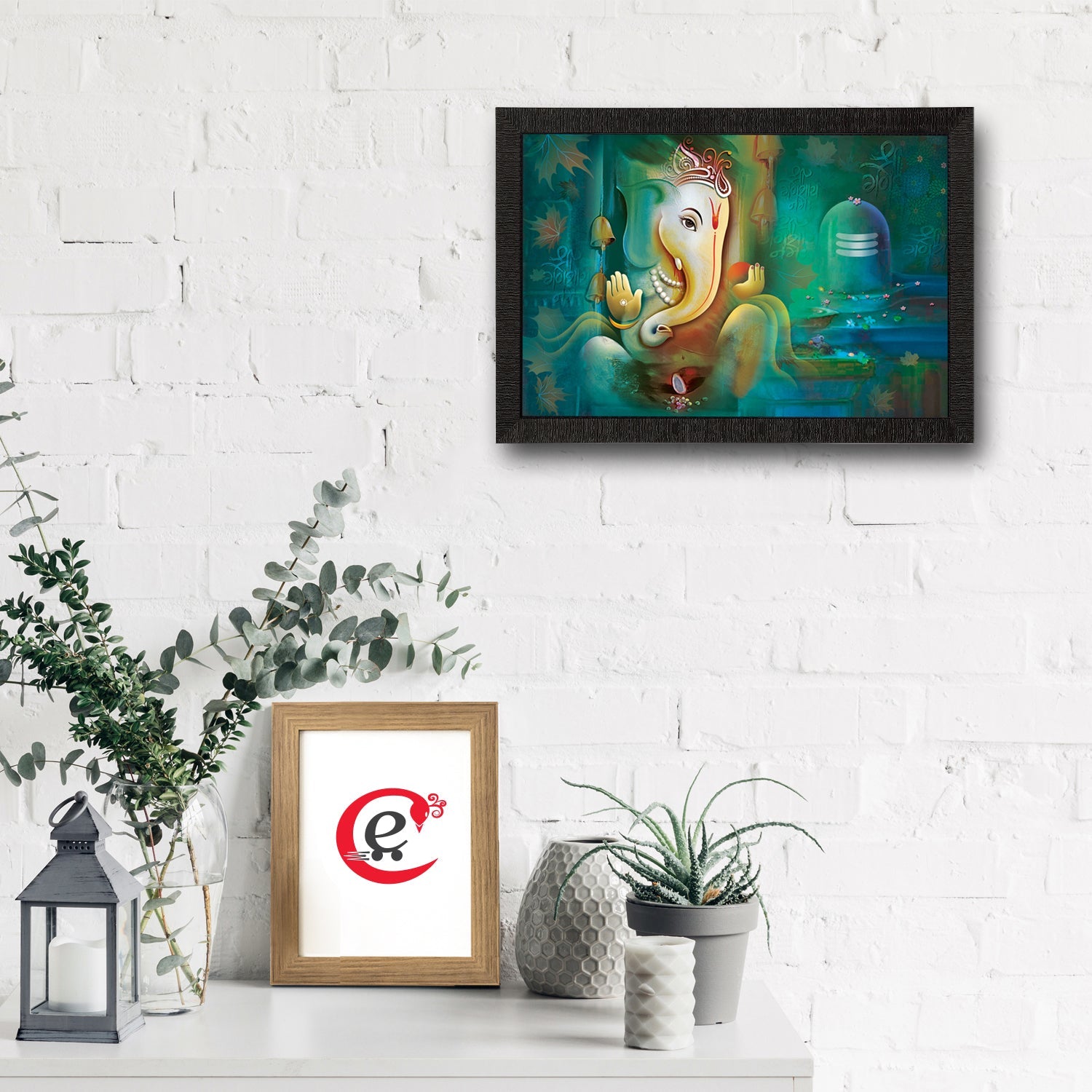 Lord Ganesha Satin Matt Texture UV Art Painting Kafalo