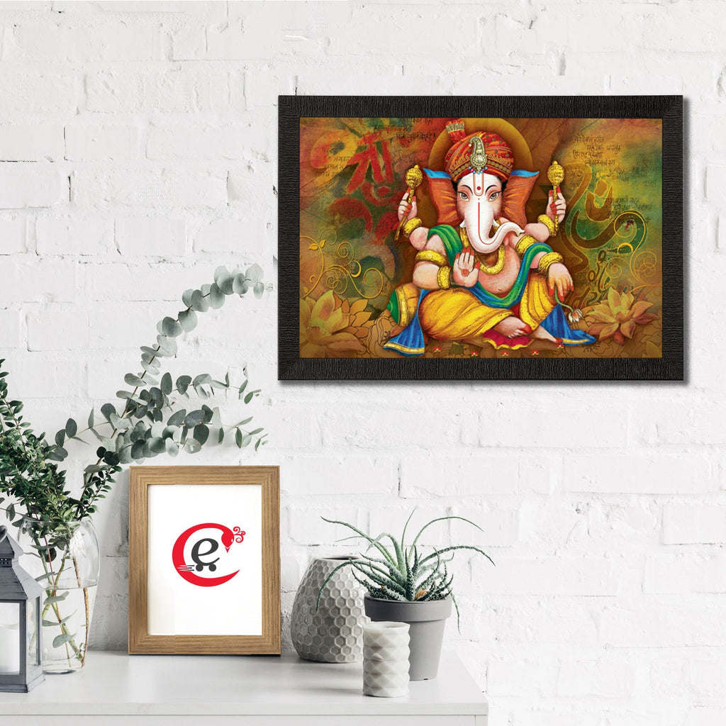 Lord Ganesha Satin Matt Texture UV Art Painting