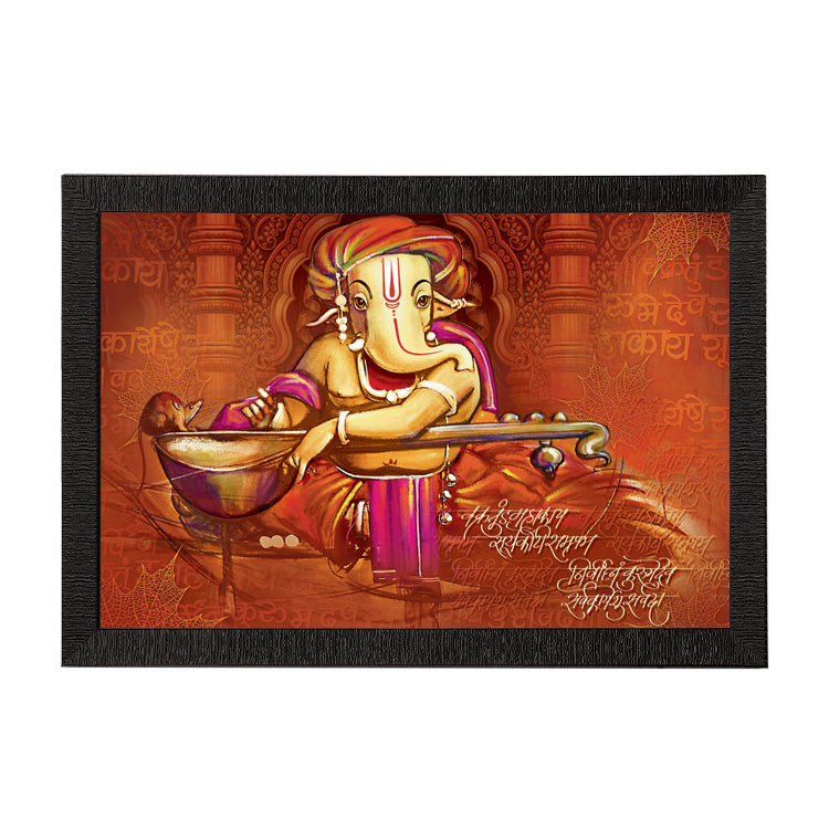 Lord Ganesha Satin Matt Texture UV Art Painting