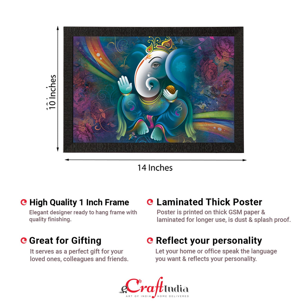 Lord Ganesha Satin Matt Texture UV Art Painting