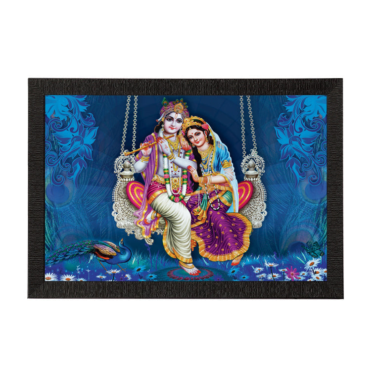 Radha Krishna Playing Flute Satin Matt Texture UV Art Painting
