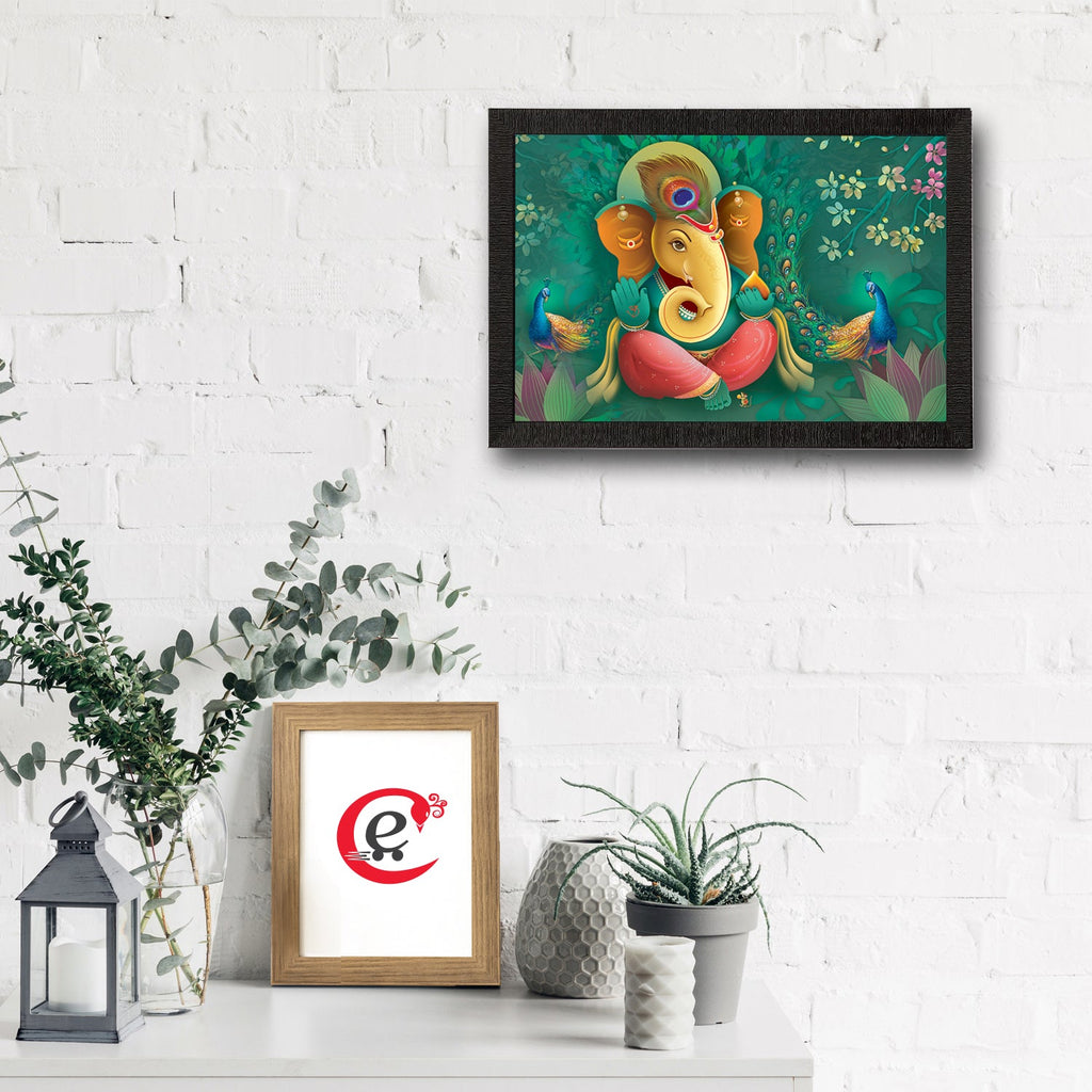 Lord Ganesha Satin Matt Texture UV Art Painting Kafalo