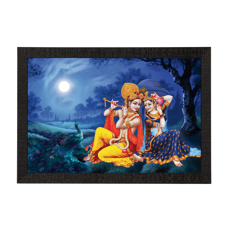 Radha Krishna Playing Flute Satin Matt Texture UV Art Painting
