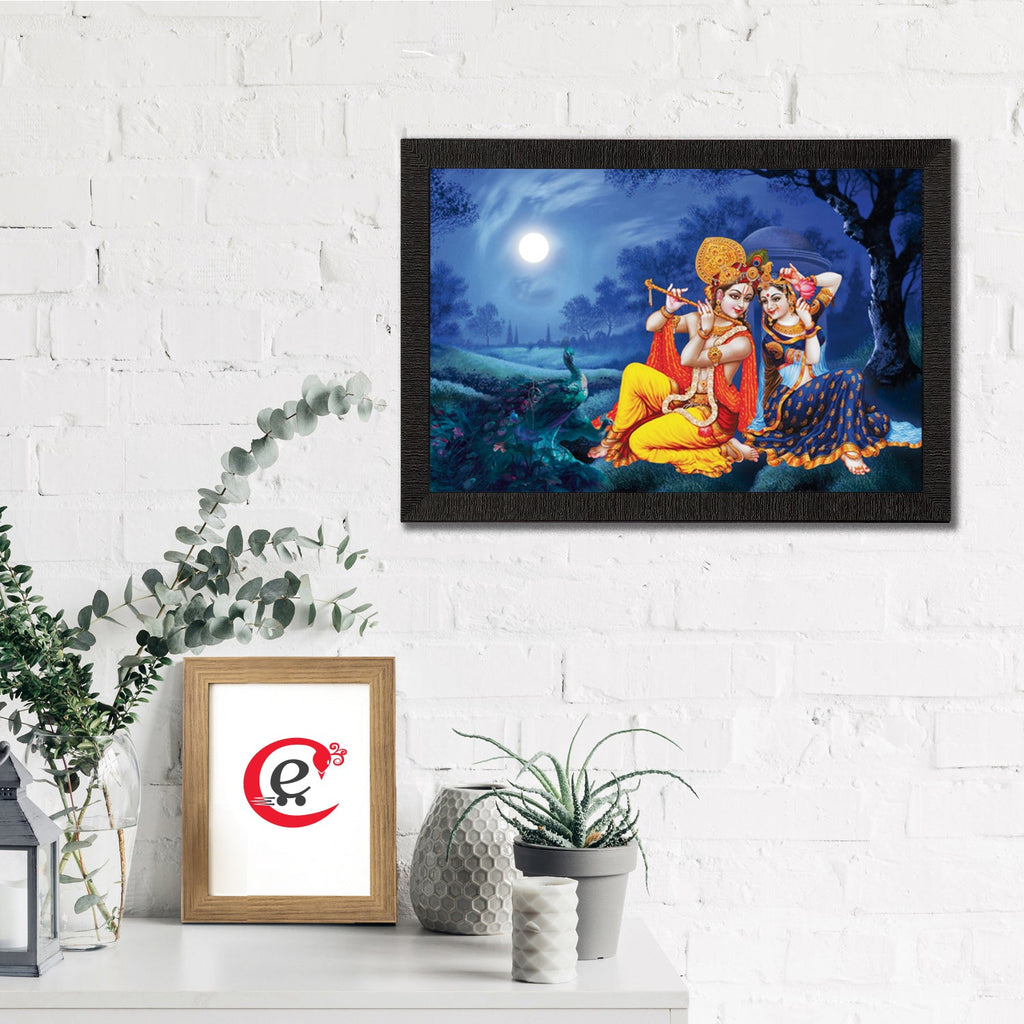 Radha Krishna Playing Flute Satin Matt Texture UV Art Painting