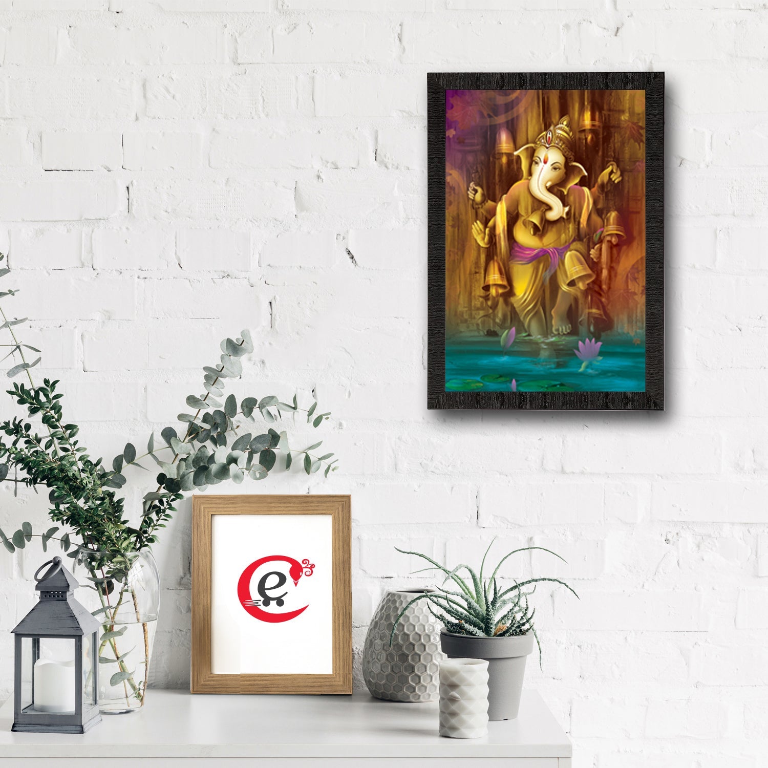 Lord Ganesha Satin Matt Texture UV Art Painting Kafalo