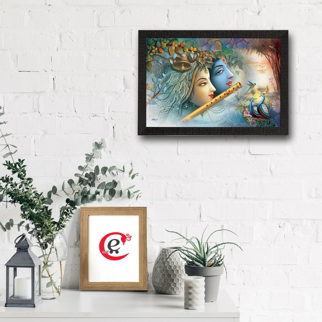 Radha Krishna Satin Matt Texture UV Art Painting Kafalo