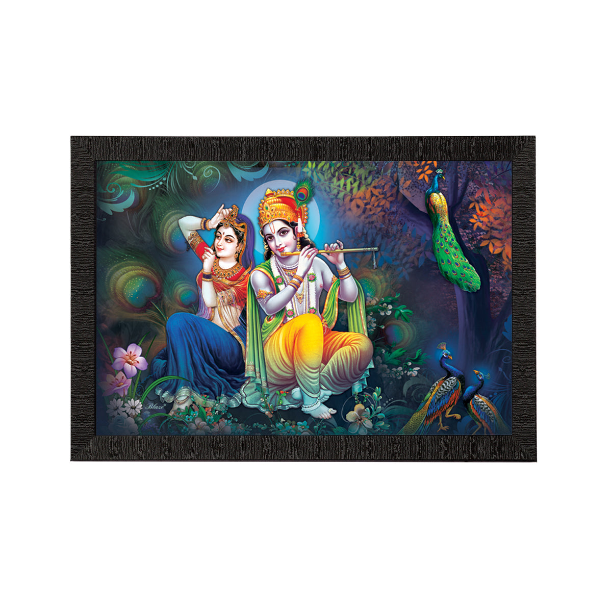 Radha Krishna Satin Matt Texture UV Art Painting Kafalo