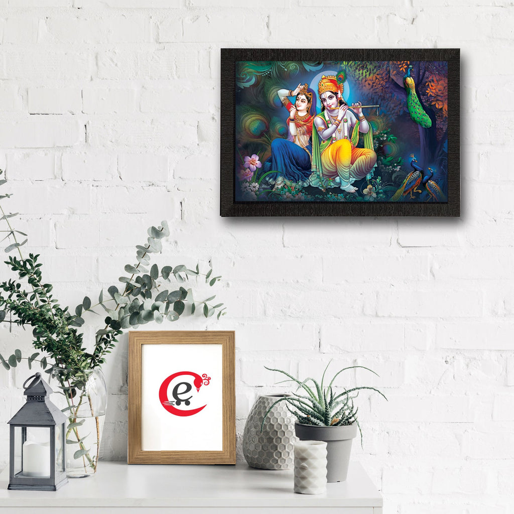 Radha Krishna Satin Matt Texture UV Art Painting Kafalo
