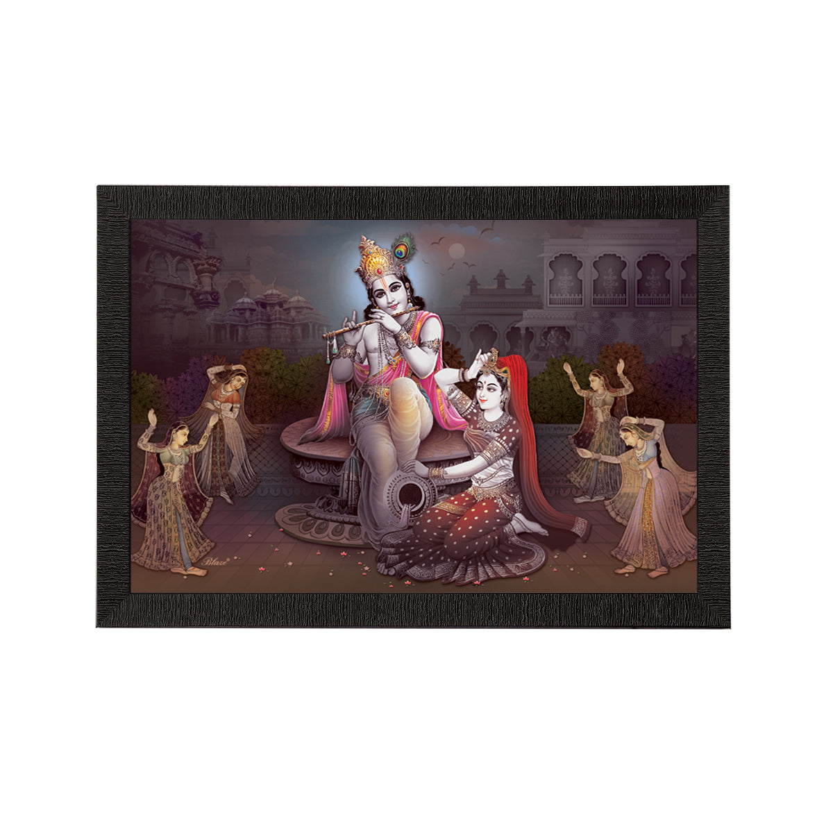 Radha Krishna Satin Matt Texture UV Art Painting Kafalo