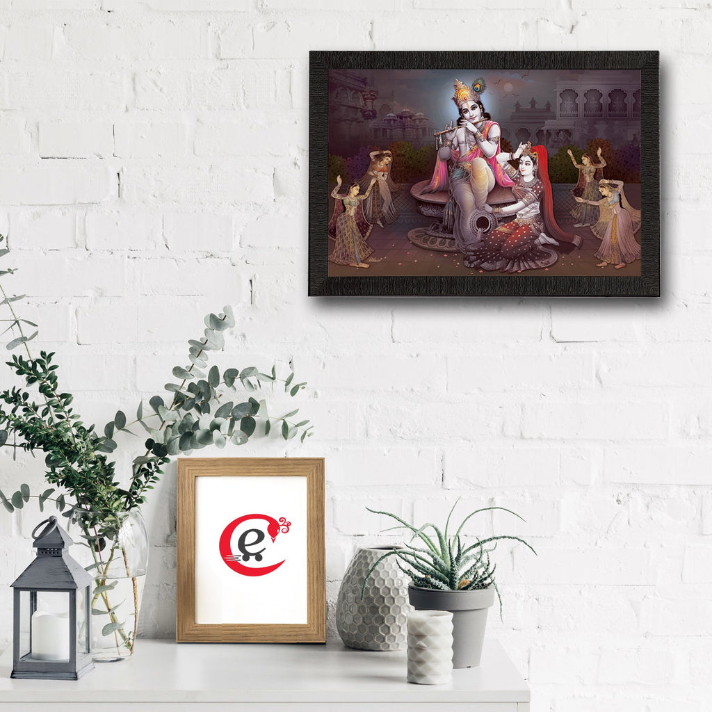 Radha Krishna Satin Matt Texture UV Art Painting Kafalo