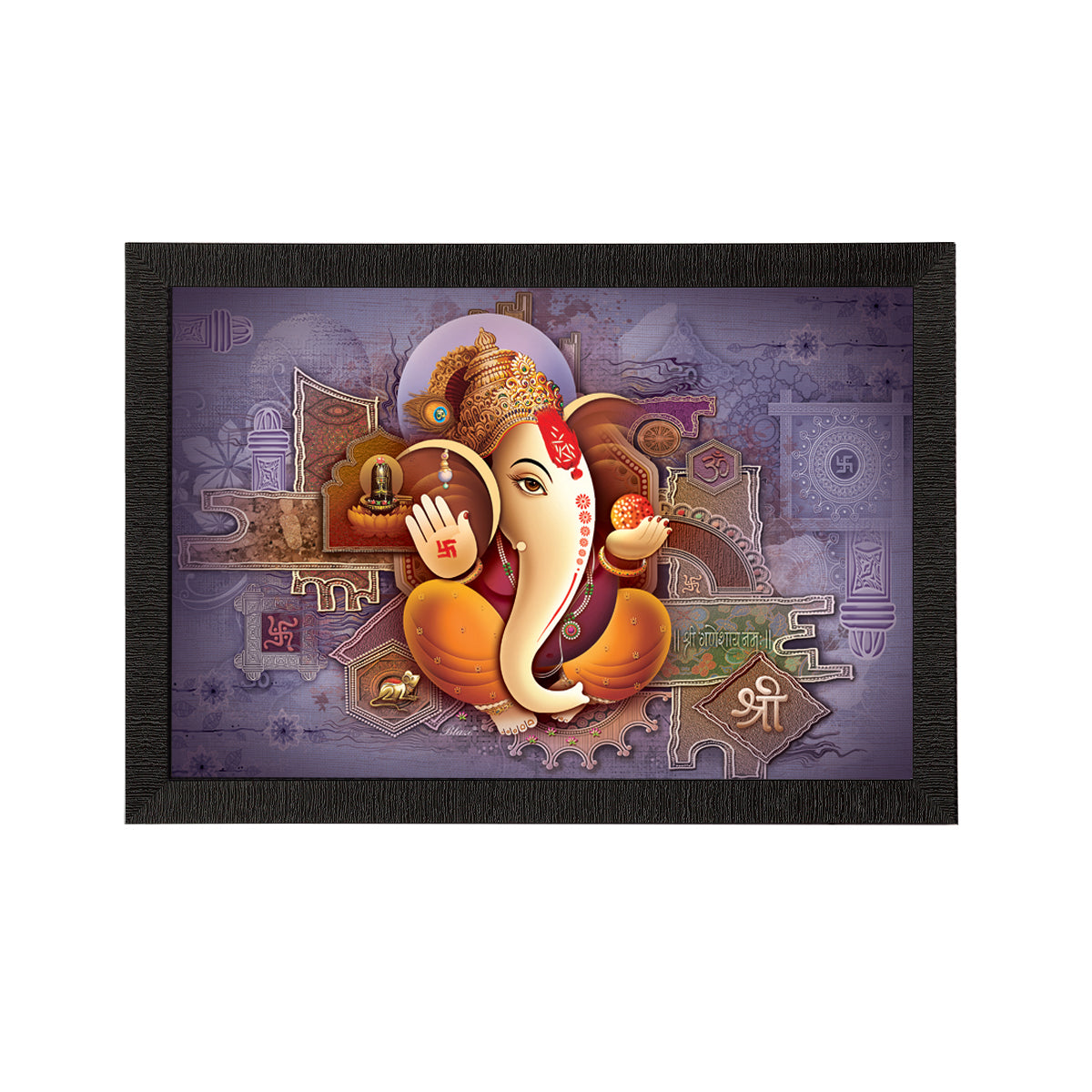 Lord Ganesha Satin Matt Texture UV Art Painting Kafalo