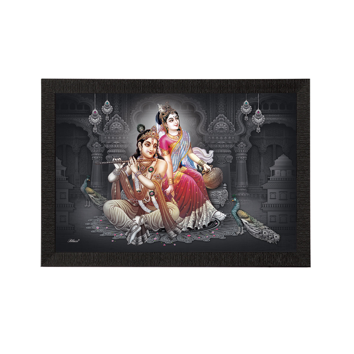 Radha Krishna Satin Matt Texture UV Art Painting Kafalo