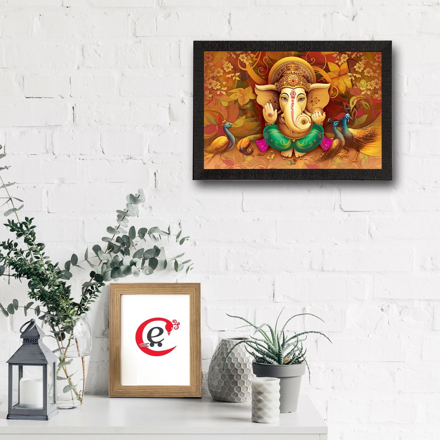 Lord Ganesha Satin Matt Texture UV Art Painting Kafalo