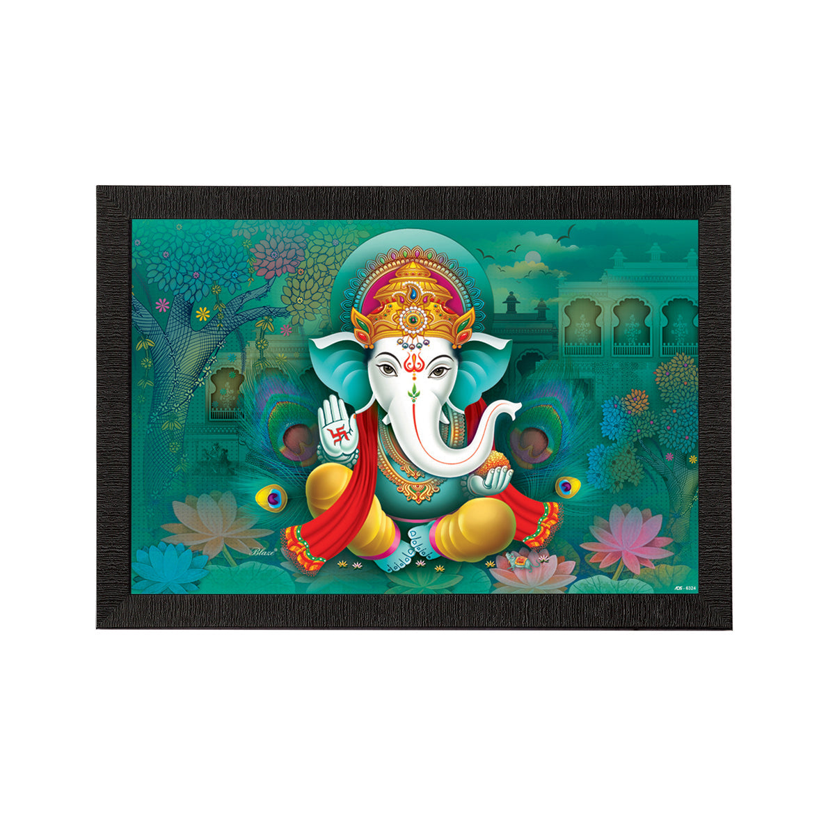 Lord Ganesha Satin Matt Texture UV Art Painting Kafalo