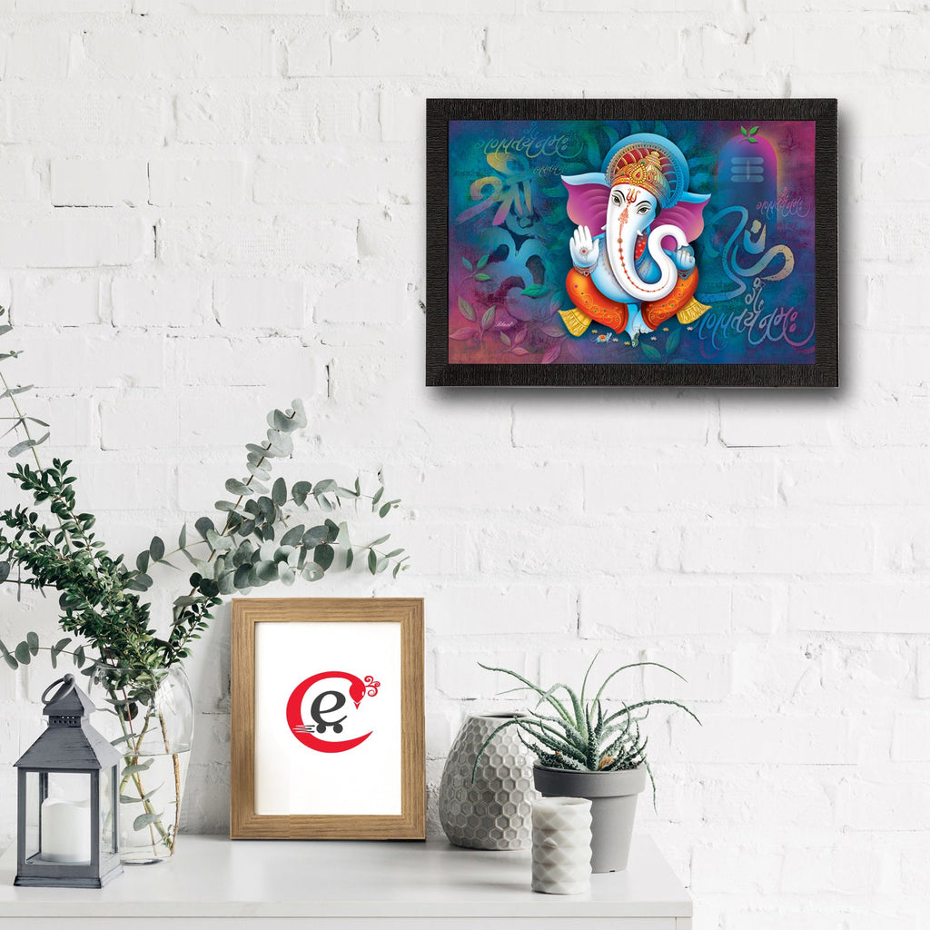Lord Ganesha Satin Matt Texture UV Art Painting Kafalo