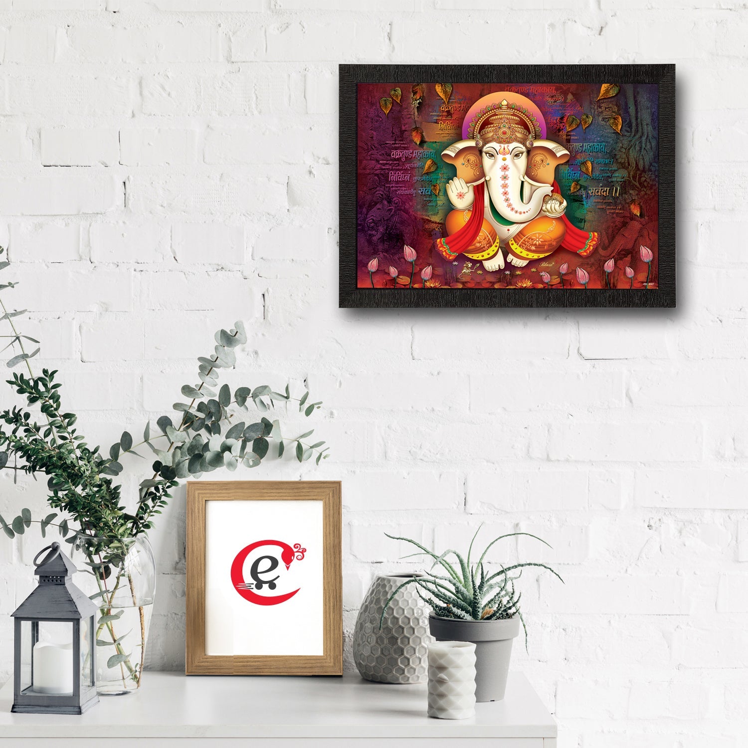 Lord Ganesha Satin Matt Texture UV Art Painting Kafalo