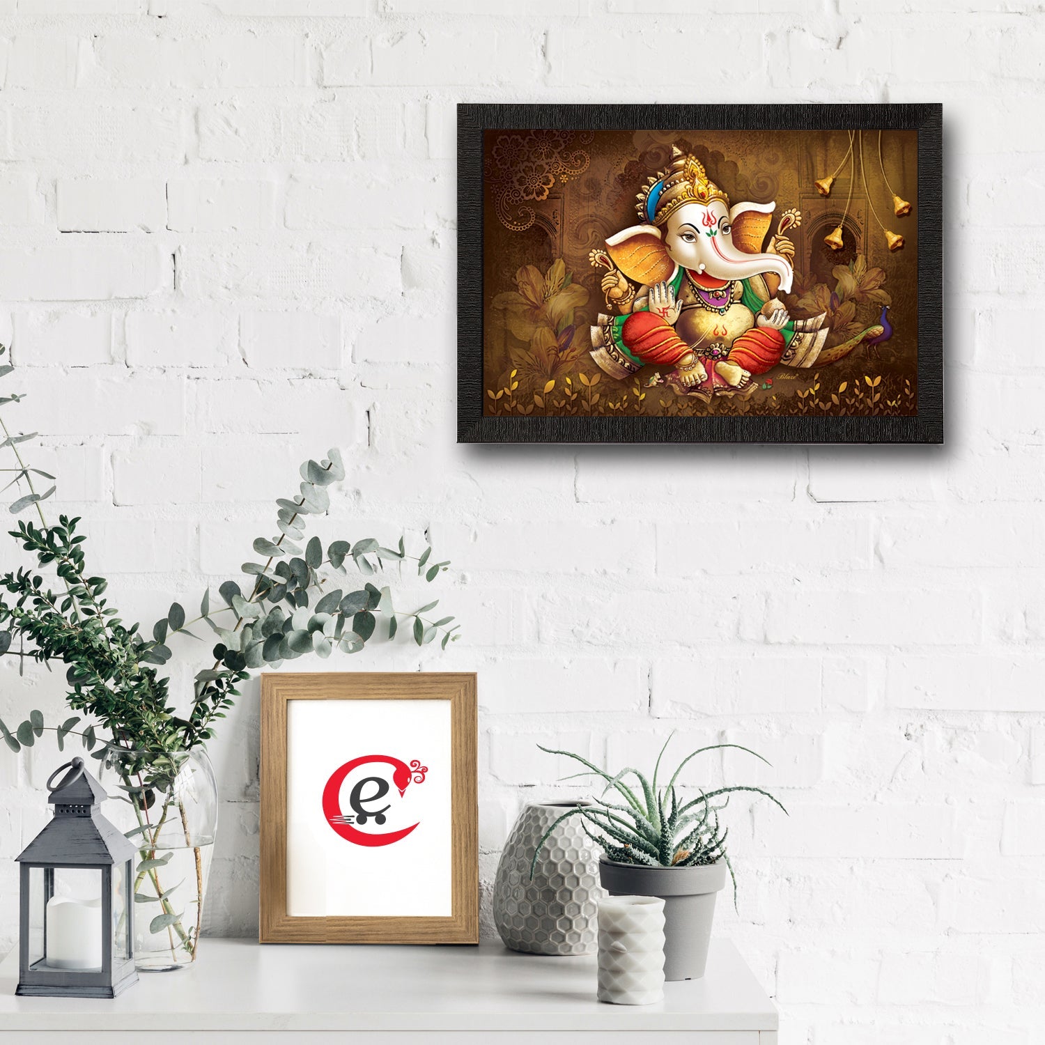 Lord Ganesha Satin Matt Texture UV Art Painting Kafalo