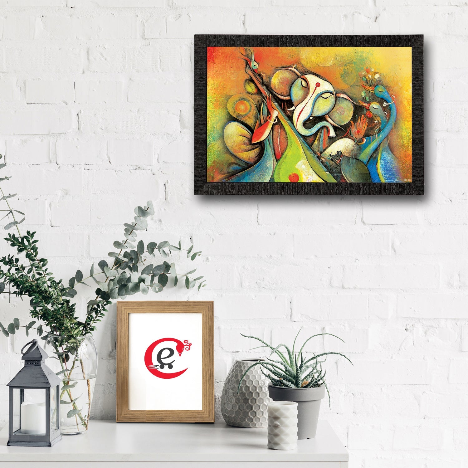 Lord Ganesha Satin Matt Texture UV Art Painting Kafalo