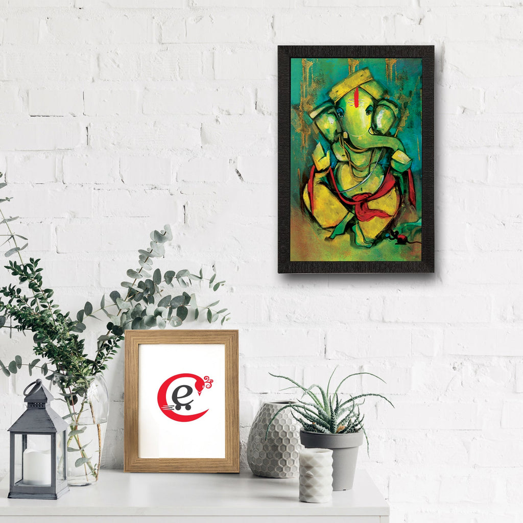 Lord Ganesha Satin Matt Texture UV Art Painting Kafalo