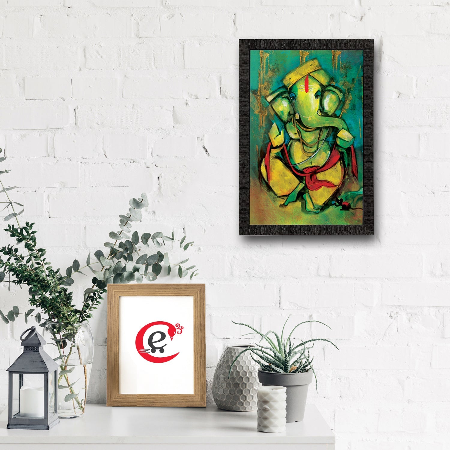 Lord Ganesha Satin Matt Texture UV Art Painting Kafalo