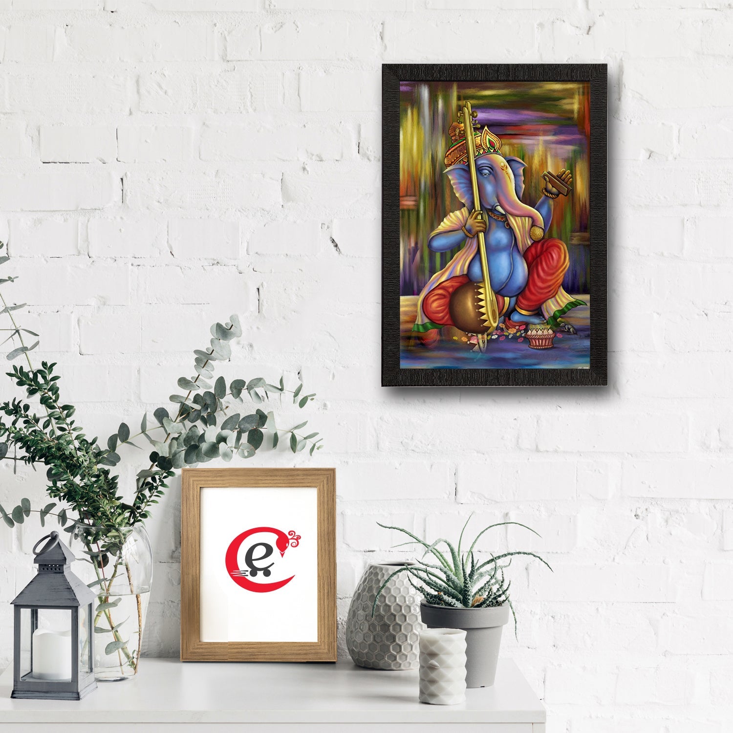 Lord Ganesha Satin Matt Texture UV Art Painting Kafalo
