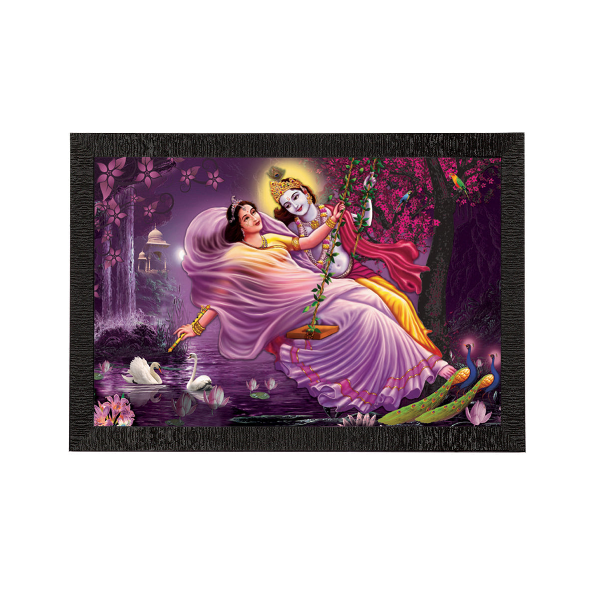 Radha Krishna Satin Matt Texture UV Art Painting Kafalo