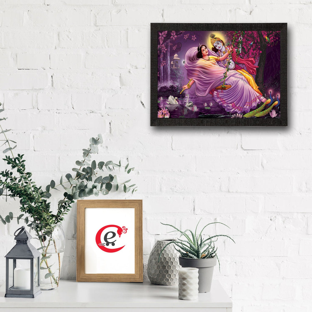 Radha Krishna Satin Matt Texture UV Art Painting Kafalo