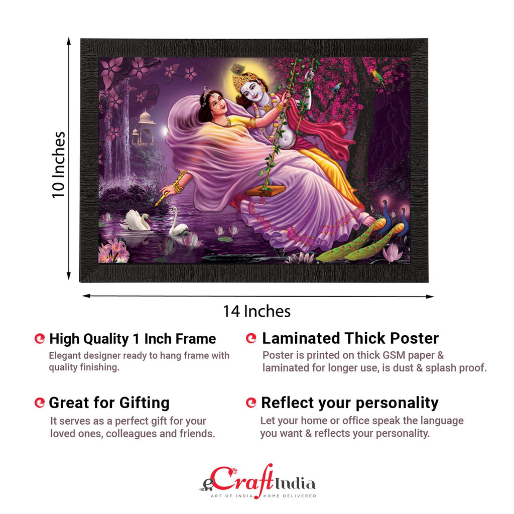 Radha Krishna Satin Matt Texture UV Art Painting Kafalo