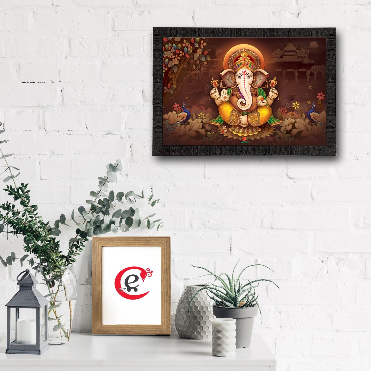 Lord Ganesha Satin Matt Texture UV Art Painting Kafalo