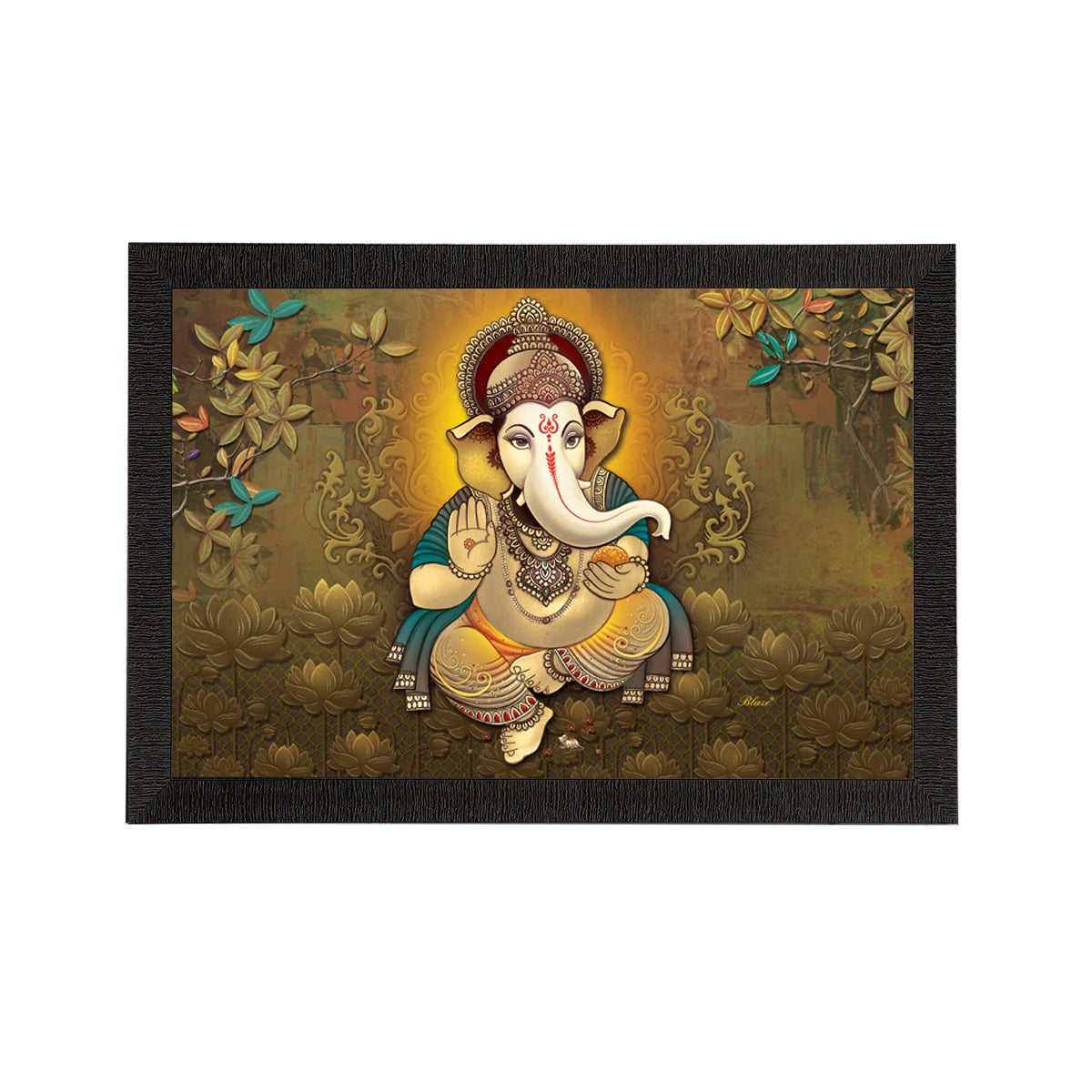 Lord Ganesha Satin Matt Texture UV Art Painting Kafalo