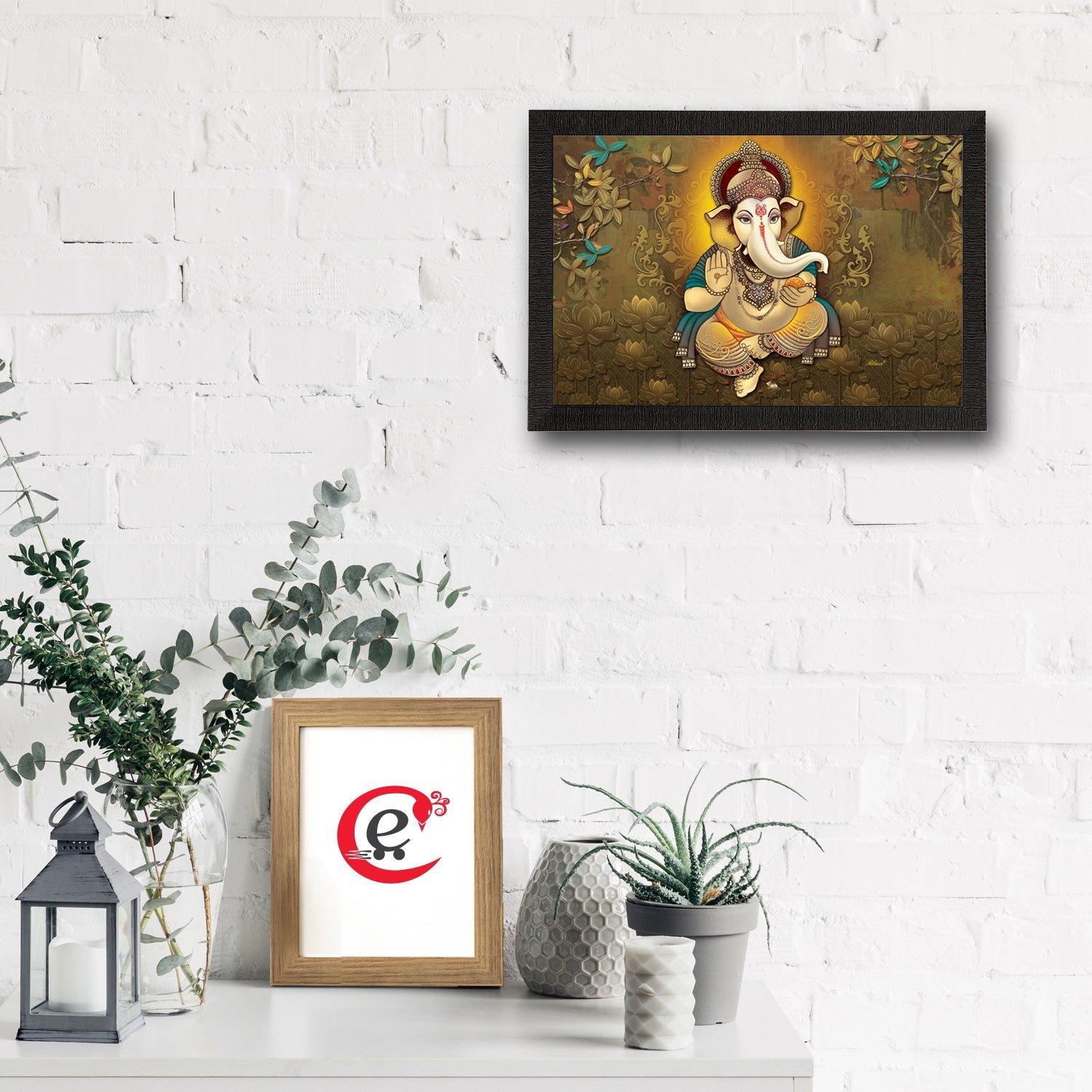 Lord Ganesha Satin Matt Texture UV Art Painting Kafalo